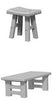 PF Deep Cuts Unpainted Minis Wooden Table & Stools